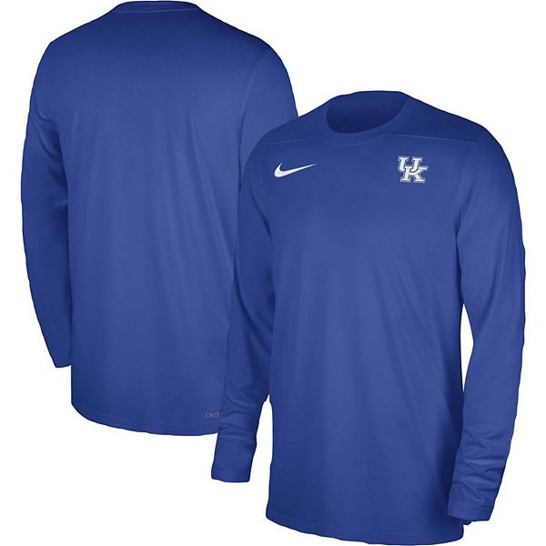 Men's Nike Royal Kentucky Wildcats 2023 Sideline Coaches Long Sleeve ...