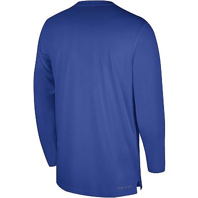 Men's Nike Royal Kentucky Wildcats 2023 Sideline Coaches Long Sleeve ...