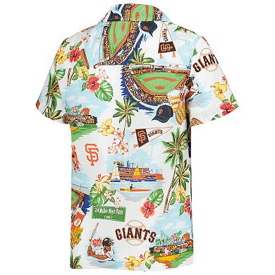 Women's Reyn Spooner White San Francisco Giants Scenic Camp Button-Up Shirt