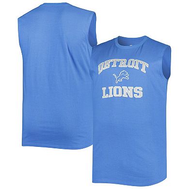 Men's Fanatics Branded Blue Detroit Lions Big & Tall Muscle Tank Top