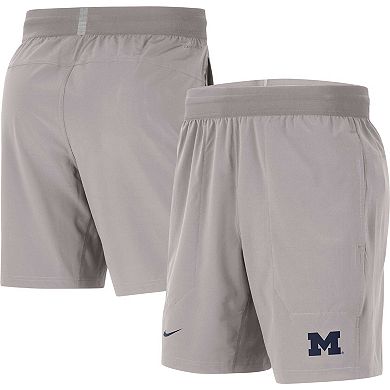 Men's Nike Gray Michigan Wolverines Player Performance Shorts