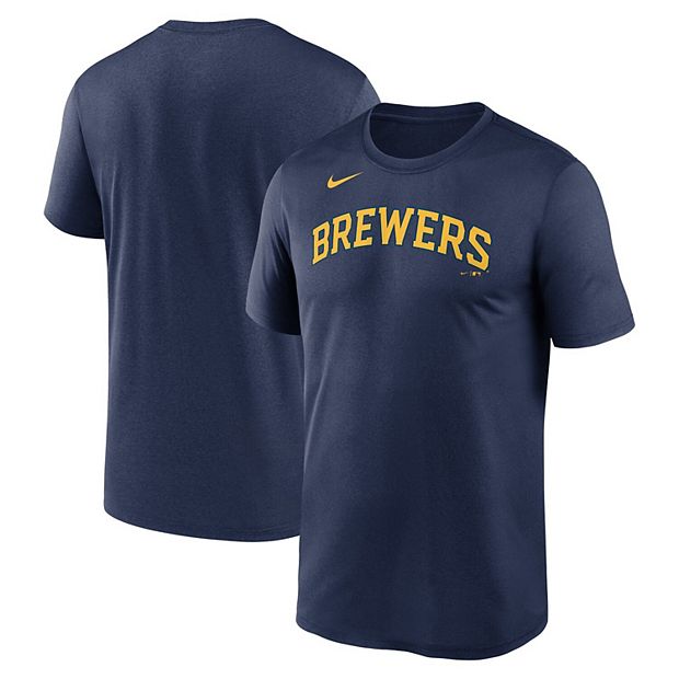 Men's Nike Navy Milwaukee Brewers New Legend Wordmark T-Shirt