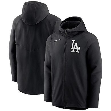 Men's Nike Black Los Angeles Dodgers Authentic Collection Performance Raglan Full-Zip Hoodie
