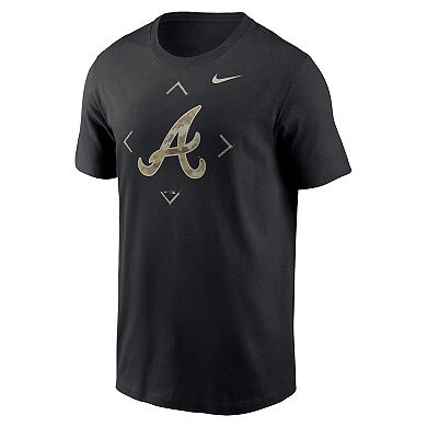 Men's Nike Black Atlanta Braves Camo Logo T-Shirt