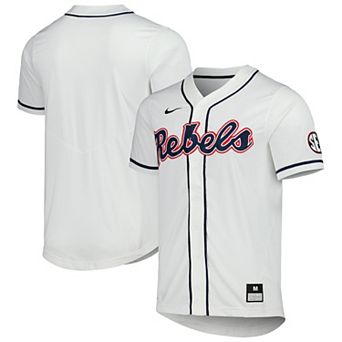 Men's Nike White Ole Miss Rebels Full-Button Replica Baseball Jersey