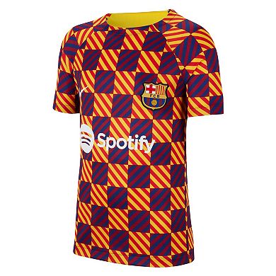 Youth Nike Yellow Barcelona Pre-Match Top