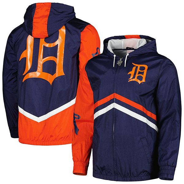 Men's Detroit Tigers Cutter & Buck Navy Big & Tall Traverse Half-Zip  Pullover Jacket