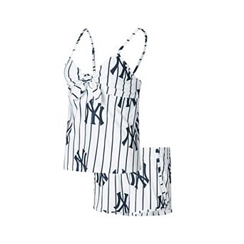 Women's Concepts Sport White New York Yankees Reel Allover Print Tank Top & Shorts Sleep Set