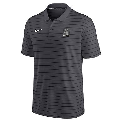 Men's Nike Anthracite Chicago White Sox Authentic Collection Striped Performance Pique Polo