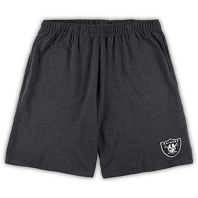 Men's Concepts Sport White/Charcoal Las Vegas Raiders Big & Tall T-Shirt and Shorts Set