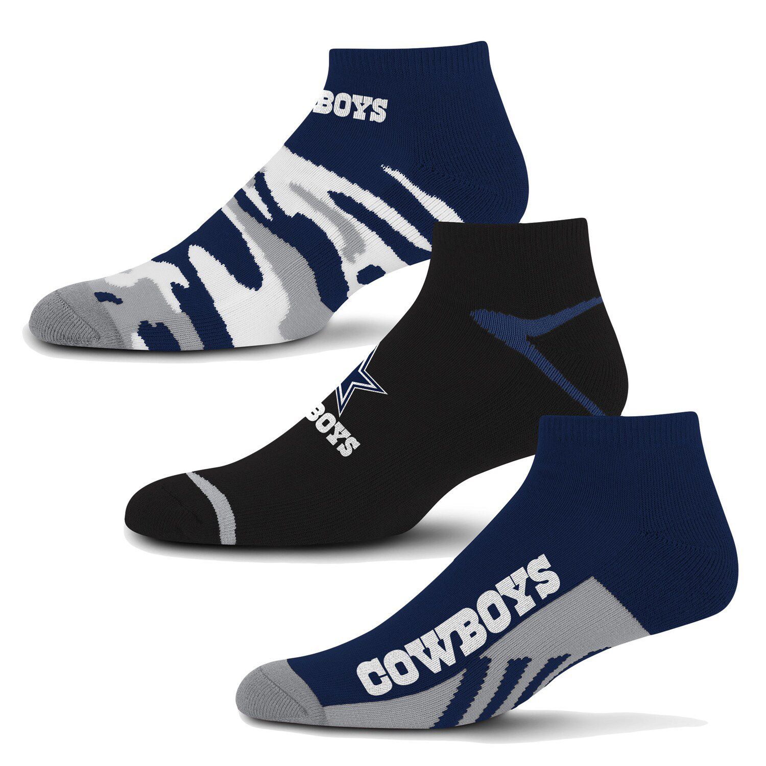 Youth Seattle Seahawks For Bare Feet 4-Stripe Deuce Quarter-Length Socks