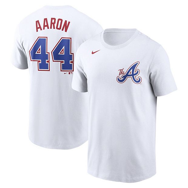Men's Nike Hank Aaron White Atlanta Braves 2023 City Connect Name & Number  T-Shirt