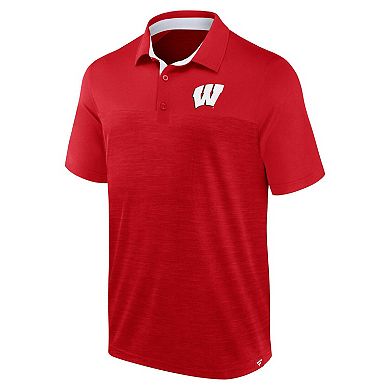 Men's Fanatics Branded Heather Red Wisconsin Badgers Classic Homefield Polo