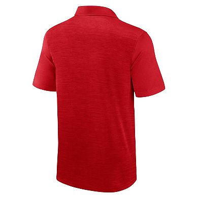 Men's Fanatics Branded Heather Red Wisconsin Badgers Classic Homefield Polo