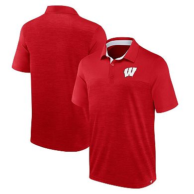 Men's Fanatics Branded Heather Red Wisconsin Badgers Classic Homefield Polo