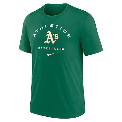 Men's Nike Oakland Athletics Green Authentic Collection Tri-Blend Performance T-Shirt