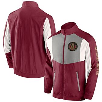 Men's Fanatics Branded Red Atlanta United FC Net Goal Raglan Full-Zip Track Jacket