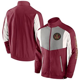 Men's Fanatics Branded Red Atlanta United FC Net Goal Raglan Full-Zip Track Jacket