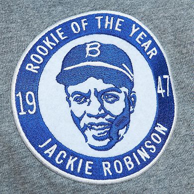 Men's Mitchell & Ness Jackie Robinson Gray Brooklyn Dodgers Cooperstown Collection Legends T-Shirt