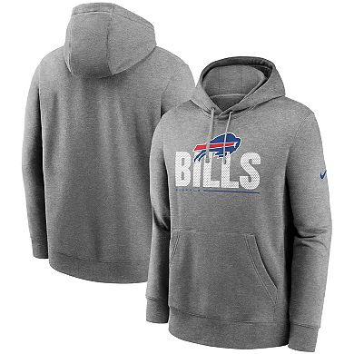 Men's Nike Heathered Charcoal Buffalo Bills Team Impact Club Pullover ...