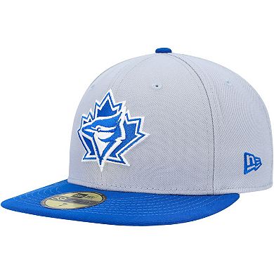 Men's New Era Gray/Blue Toronto Blue Jays  Dolphin 59FIFTY Fitted Hat
