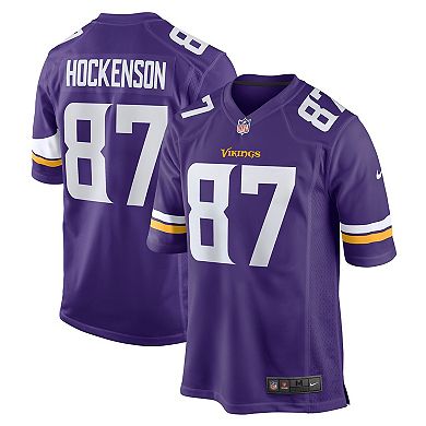 Men's Nike T.J. Hockenson Purple Minnesota Vikings Game Player Jersey