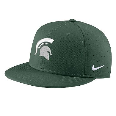 Men's Nike Green Michigan State Spartans Aero True Baseball Performance Fitted Hat