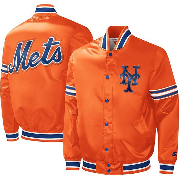 ニューヨーク・メッツ ジャケット Men's Starter Orange New York Mets Slider Satin Full-Snap