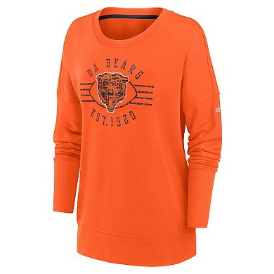 Women's Nike Orange Chicago Bears Rewind Playback Icon Performance Pullover Sweatshirt