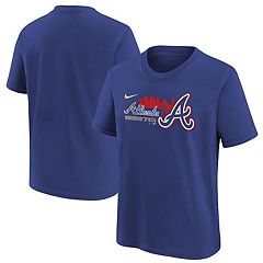 Vintage Atlanta Braves Shirt Mens Large Blue Team Nike MLB Center Swoosh