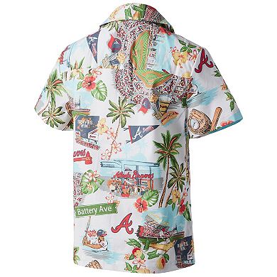 Women's Reyn Spooner White Atlanta Braves Scenic Camp Button-Up Shirt