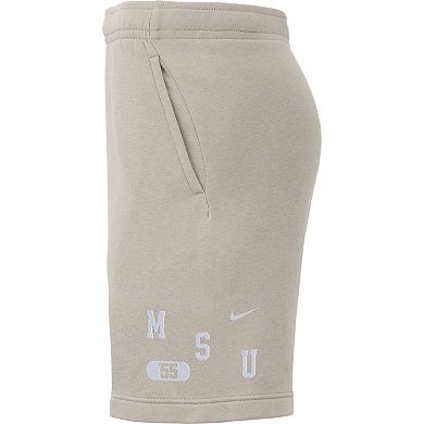 Men's Nike Cream Michigan State Spartans Fleece Shorts