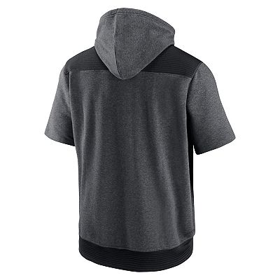 Men s Nike Heathered Charcoal Black Chicago White Sox Authentic Collection Dry Flux Performance Quarter Zip Short