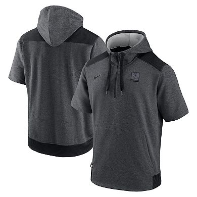 Men's Nike Heathered Charcoal/Black Chicago White Sox Authentic Collection Dry Flux Performance Quarter-Zip Short Sleeve Hoodie
