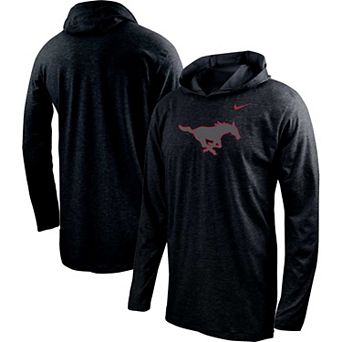 Men's Nike Black SMU Mustangs Color Pop Performance Hoodie Long Sleeve T-Shirt