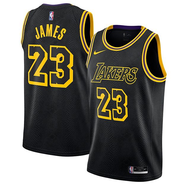 Men's Nike LeBron James Black Los Angeles Lakers City Edition Swingman  Jersey