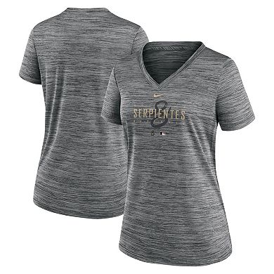 Women's Nike Gray Arizona Diamondbacks City Connect Velocity Practice Performance V-Neck T-Shirt