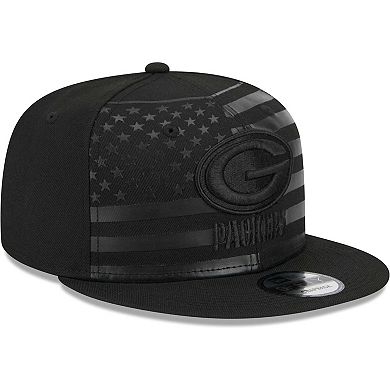 Men's New Era Black Green Bay Packers Independent 9FIFTY Snapback Hat