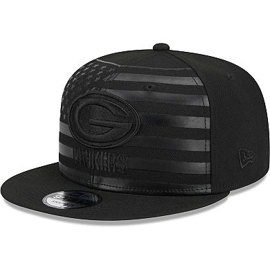 Men's New Era Black Green Bay Packers Independent 9FIFTY Snapback Hat