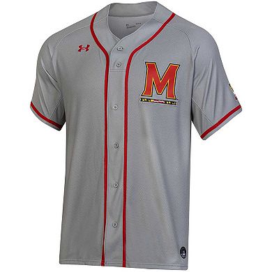 Men's Under Armour Gray Maryland Terrapins Replica Baseball Jersey