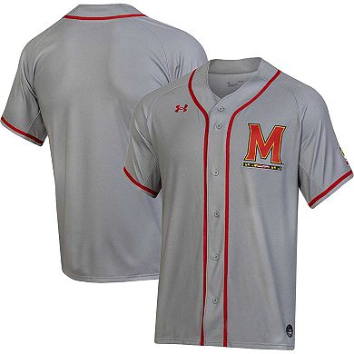 Men's Under Armour Gray Maryland Terrapins Replica Baseball Jersey