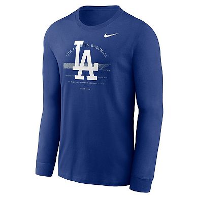 Men's Nike Royal Los Angeles Dodgers Over Arch Performance Long Sleeve T-Shirt