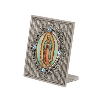 Symbols of Faith Pewter Our Lady Of Guadalupe Tabletop Plaque
