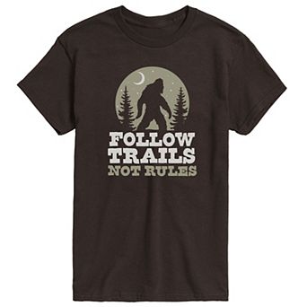 Men's Follow Trails Not Rules Sasquatch Graphic Tee