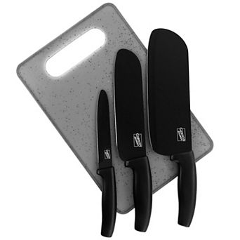 Gibson Home Edge Craft 4 pc Nonstick Stainless Steel Cutlery Set with Cutting Board