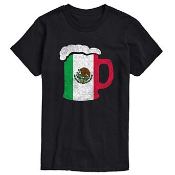 Men's Mexico Flag Beer Mug Graphic Tee