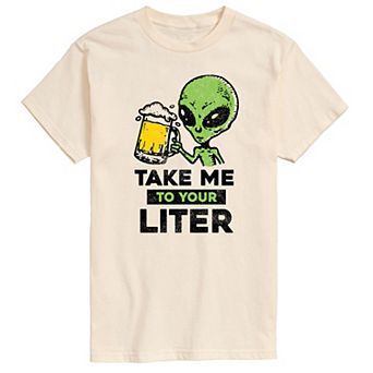 Men's Take Me To Your Liter Alien Beer Graphic Tee