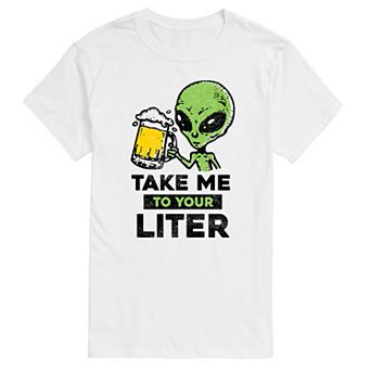 Men's Take Me To Your Liter Alien Beer Graphic Tee