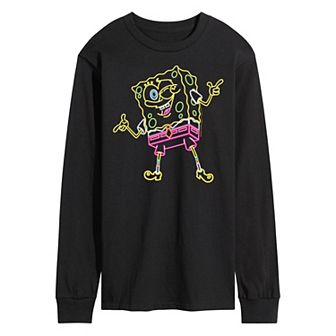 Men's SpongeBob Squarepants Neon Long Sleeve Graphic Tee