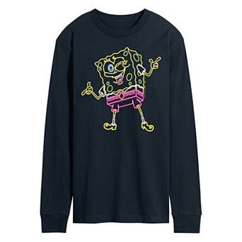 Men's SpongeBob Squarepants Neon Long Sleeve Graphic Tee